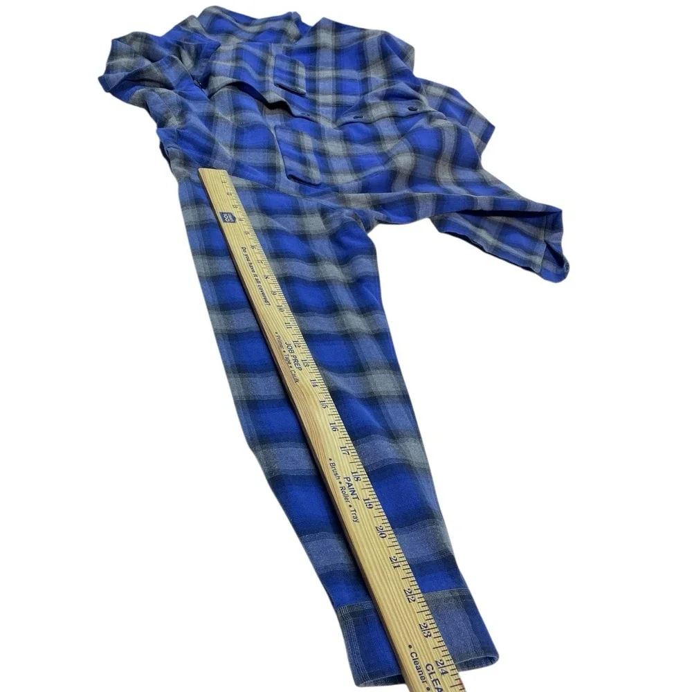 VTG Polo By Ralph Lauren Heritage Ski Camp Flannel Shirt Mens LRG Blue‎ Plaid